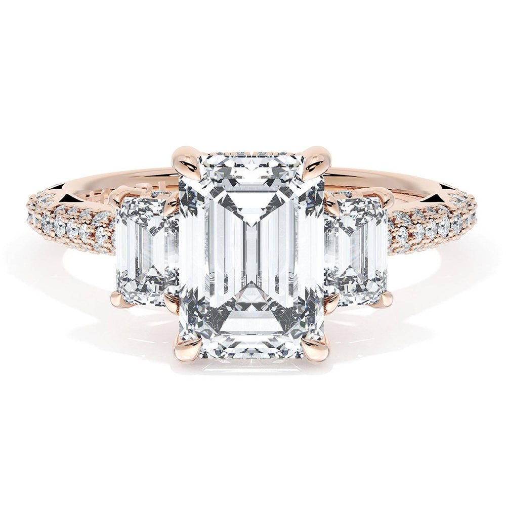 Emerald 3-Stone Engagement Ring