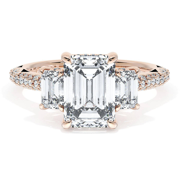 Emerald 3-Stone Engagement Ring