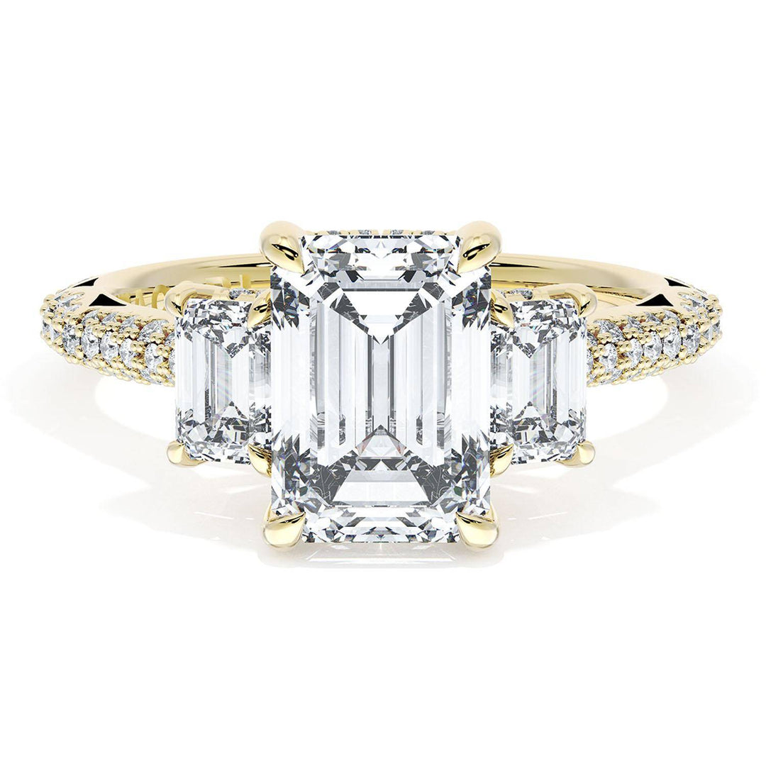 Emerald 3-Stone Engagement Ring