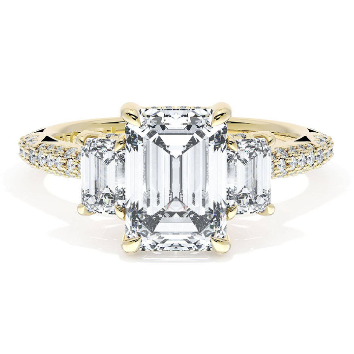 Emerald 3-Stone Engagement Ring