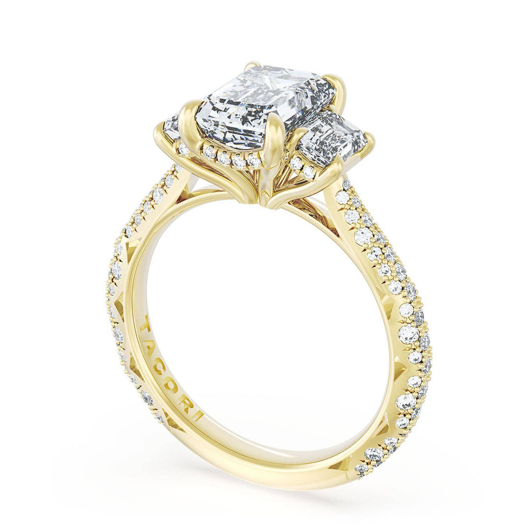 Emerald 3-Stone Engagement Ring