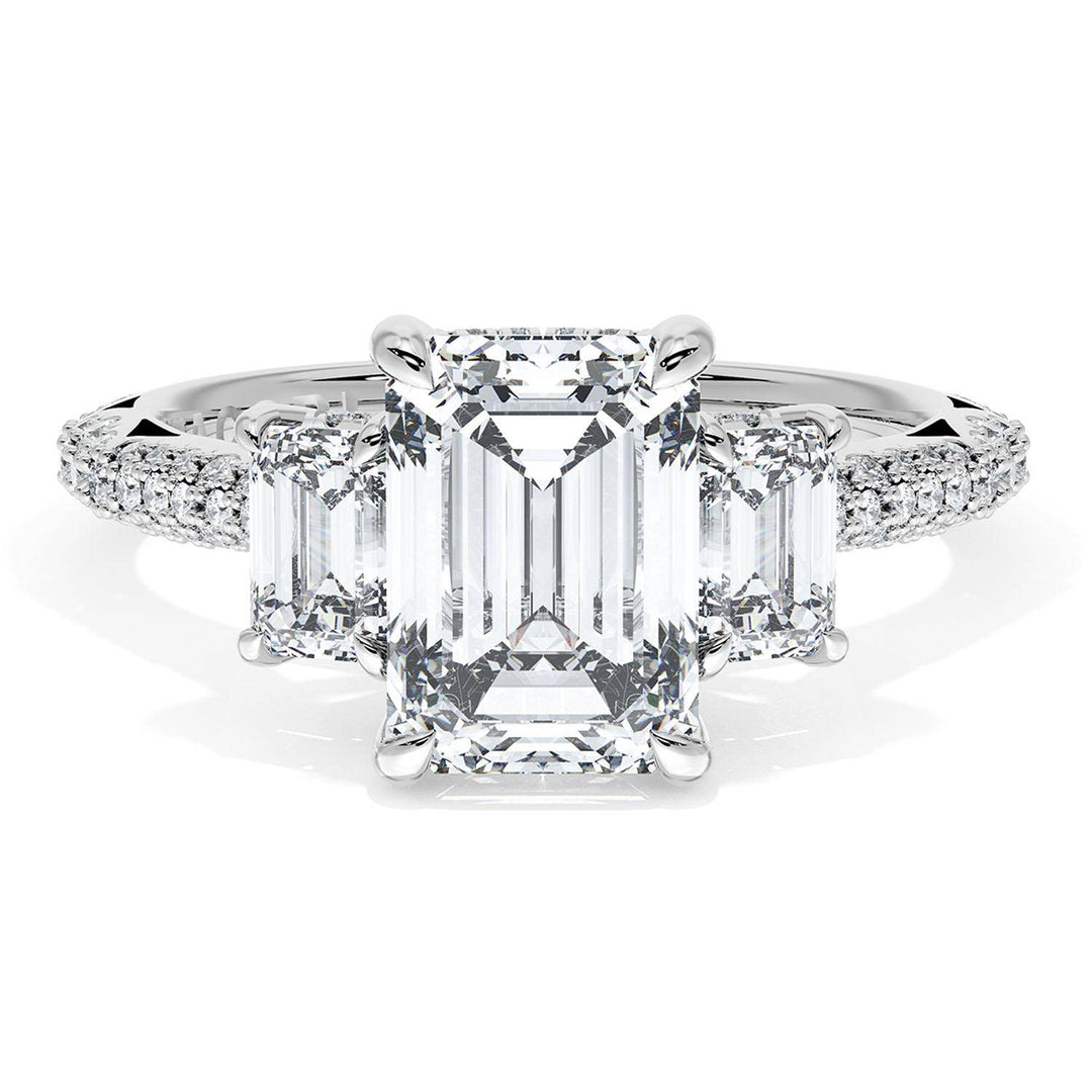 Emerald 3-Stone Engagement Ring