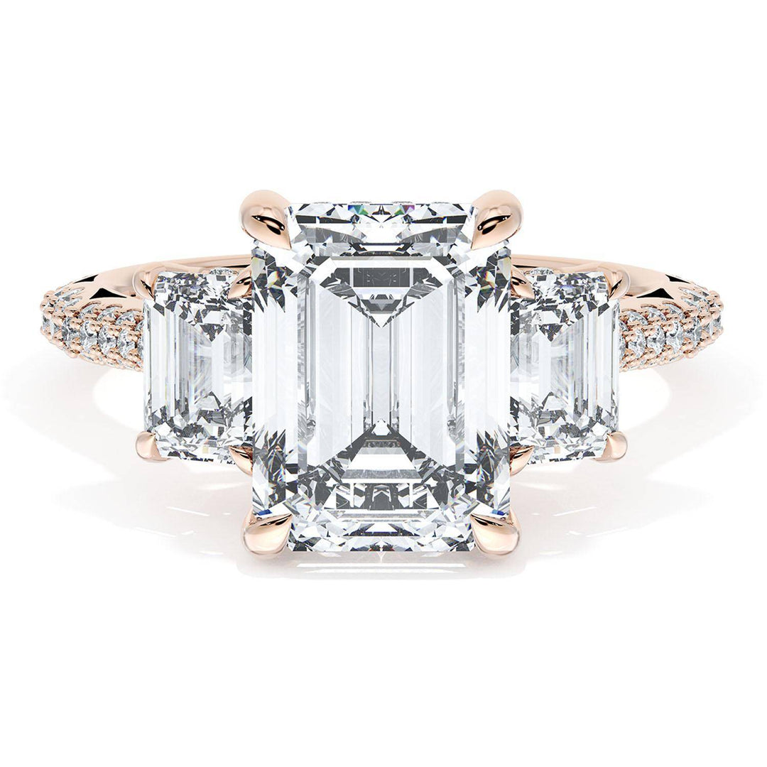 Emerald 3-Stone Engagement Ring