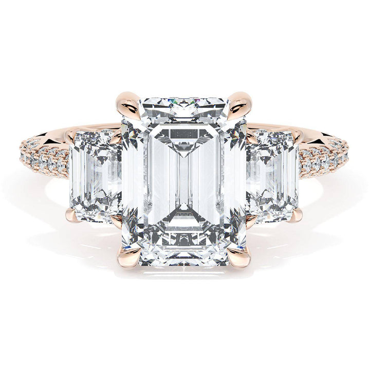 Emerald 3-Stone Engagement Ring