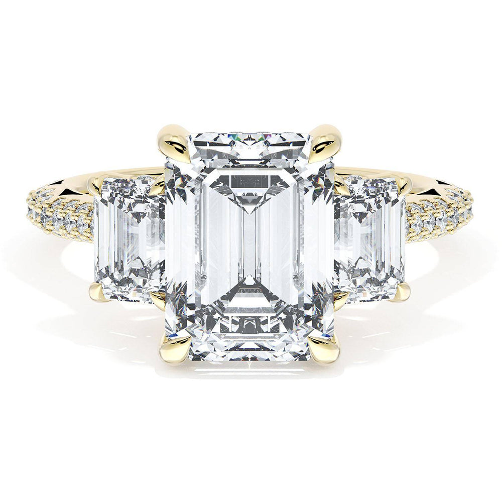 Emerald 3-Stone Engagement Ring