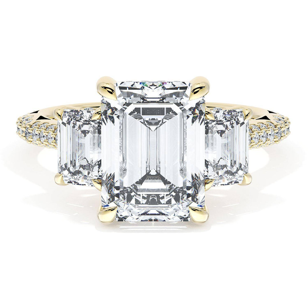 Emerald 3-Stone Engagement Ring