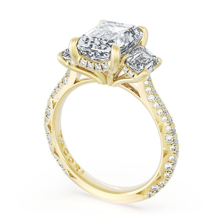 Emerald 3-Stone Engagement Ring