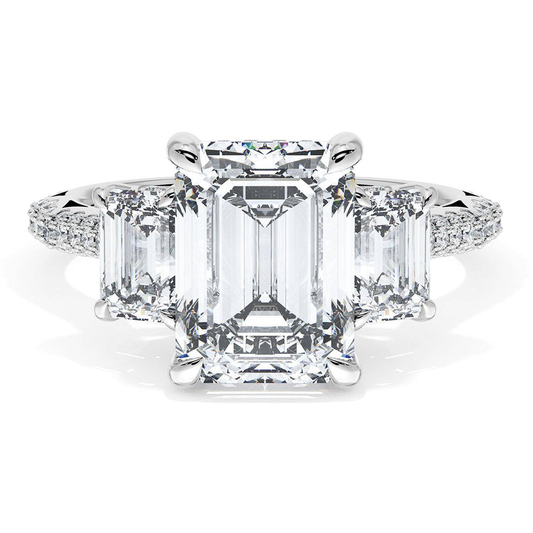 Emerald 3-Stone Engagement Ring