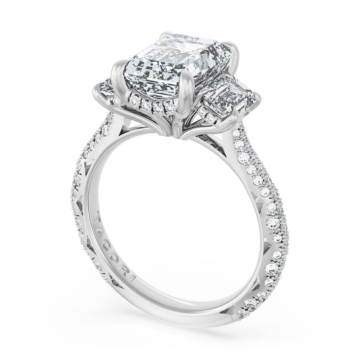 Emerald 3-Stone Engagement Ring