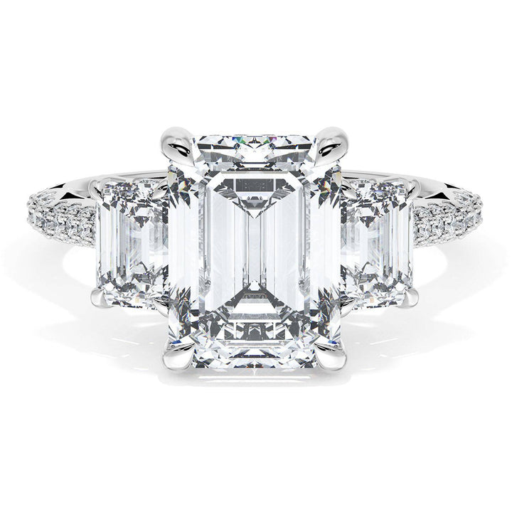 Emerald 3-Stone Engagement Ring