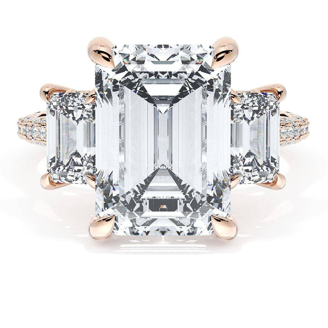 Emerald 3-Stone Engagement Ring