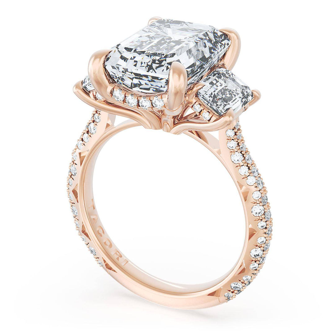 Emerald 3-Stone Engagement Ring