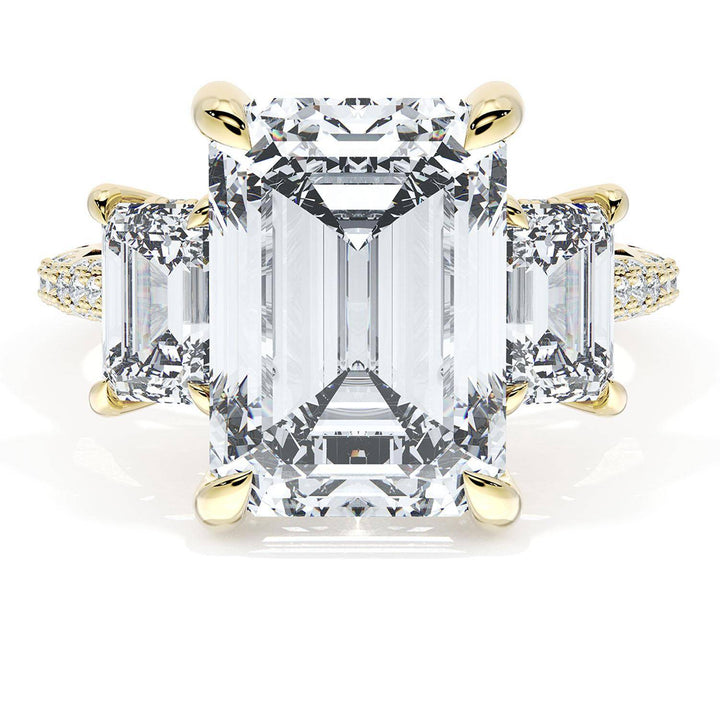 Emerald 3-Stone Engagement Ring