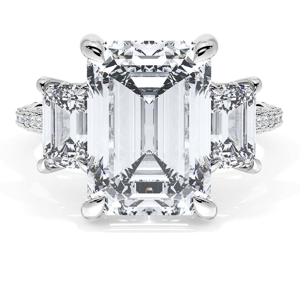 Emerald 3-Stone Engagement Ring