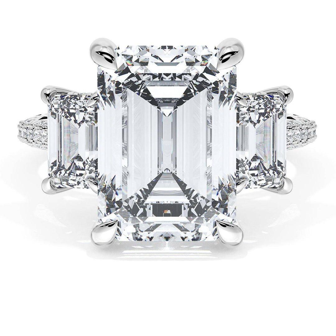 Emerald 3-Stone Engagement Ring