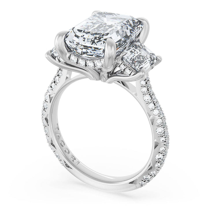 Emerald 3-Stone Engagement Ring