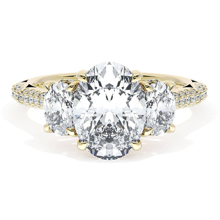Oval 3-Stone Engagement Ring