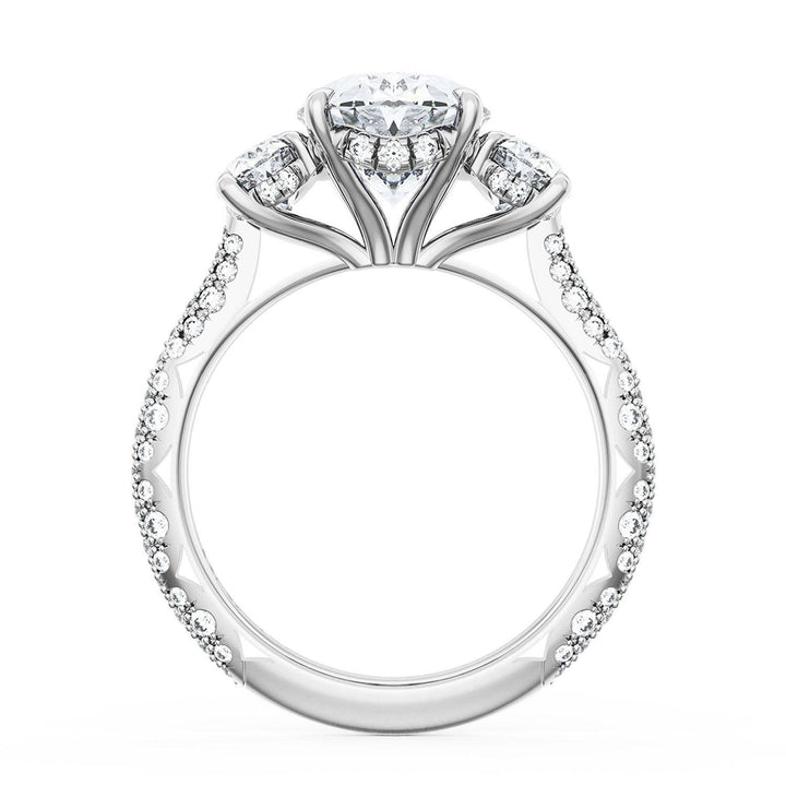 Oval 3-Stone Engagement Ring