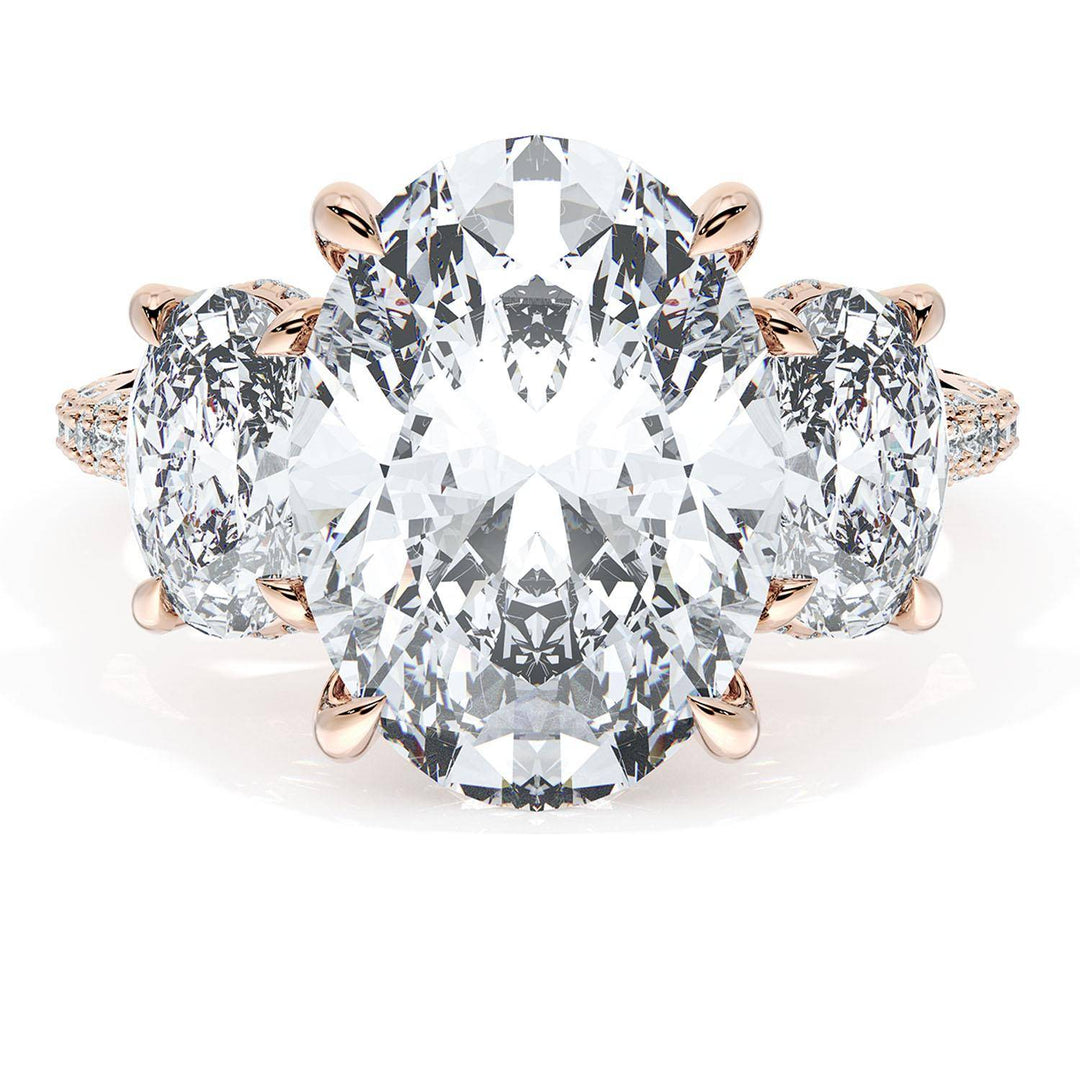 Oval 3-Stone Engagement Ring