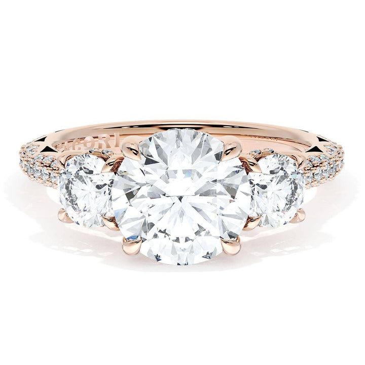 Round 3-Stone Engagement Ring