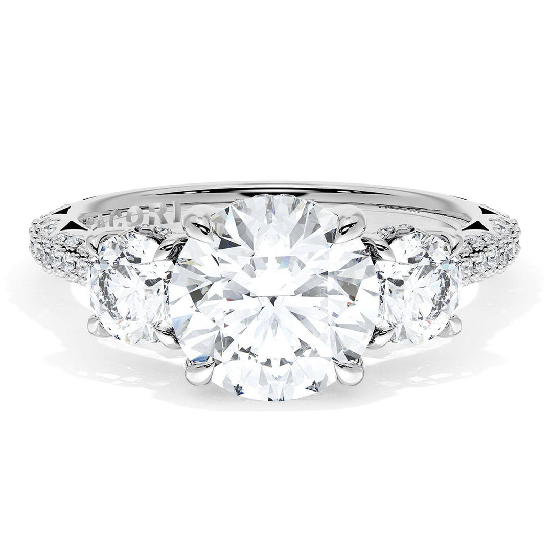 Round 3-Stone Engagement Ring
