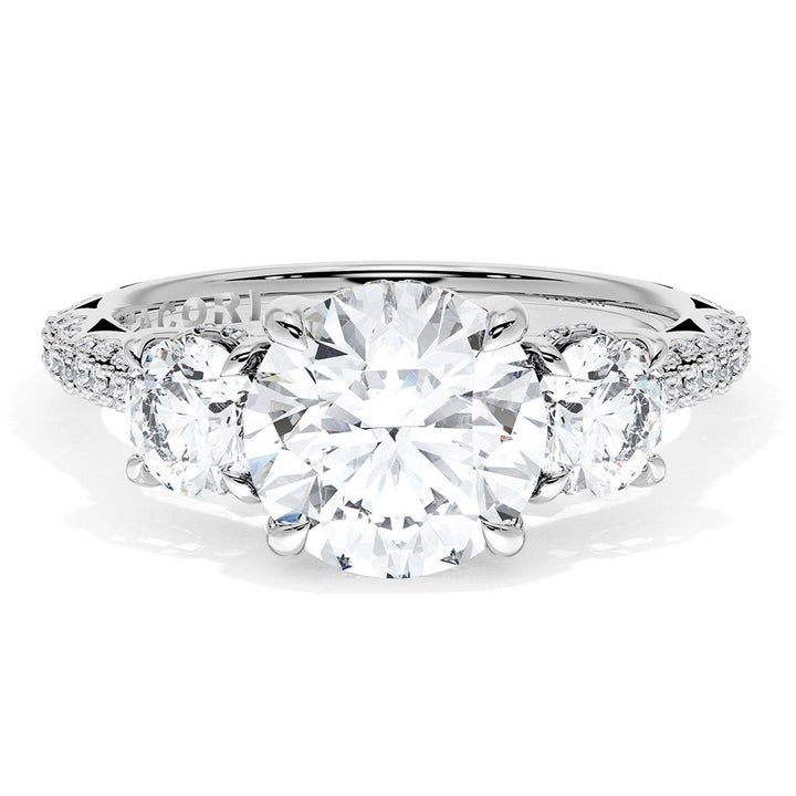 Round 3-Stone Engagement Ring