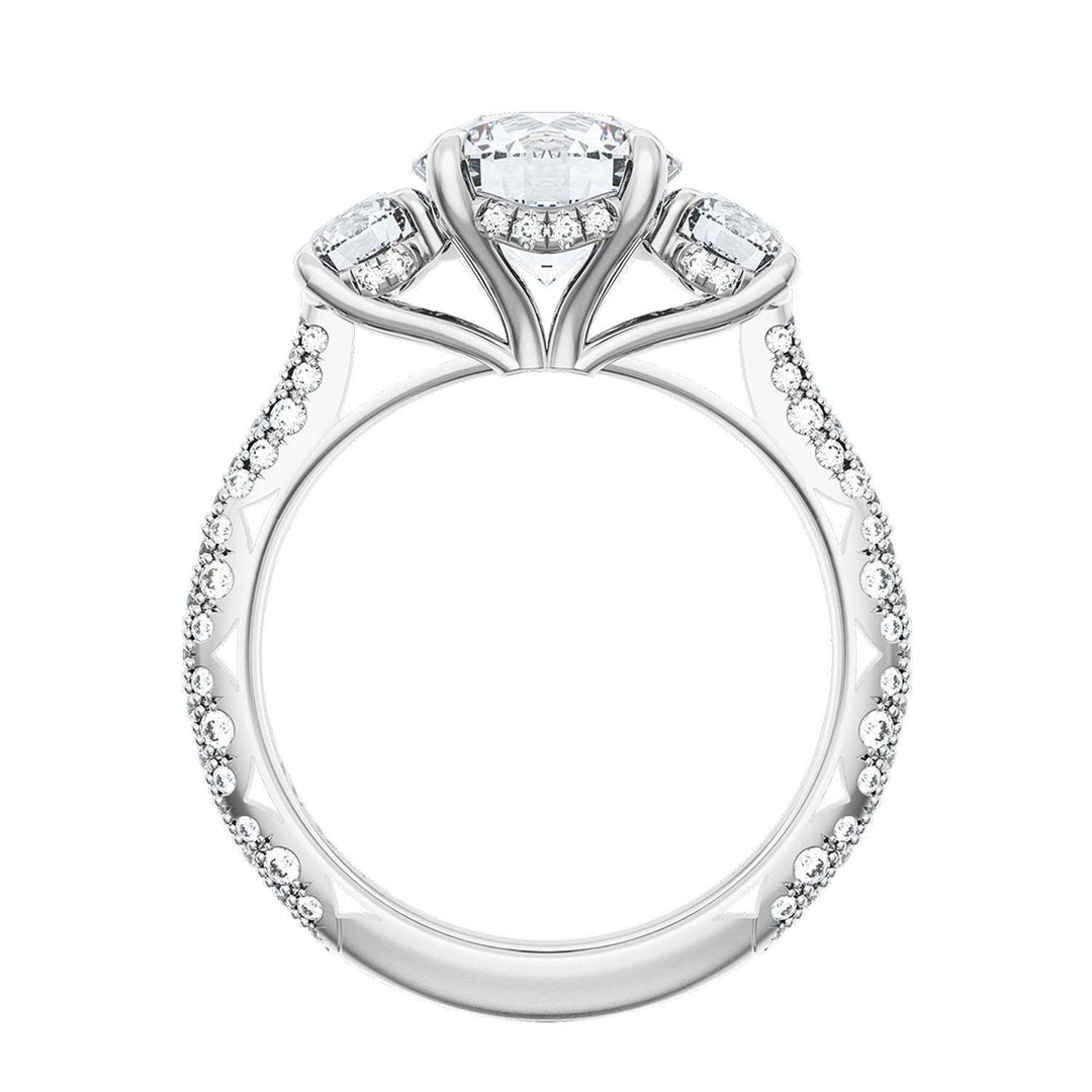 Round 3-Stone Engagement Ring