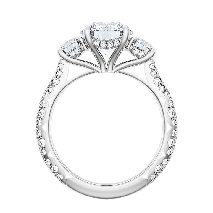 Round 3-Stone Engagement Ring