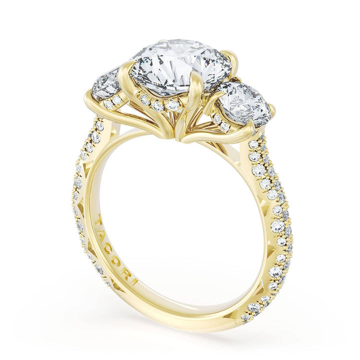 Round 3-Stone Engagement Ring