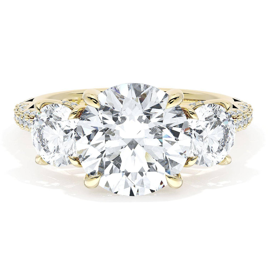 Round 3-Stone Engagement Ring