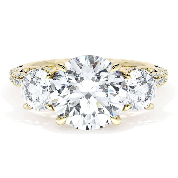 Round 3-Stone Engagement Ring