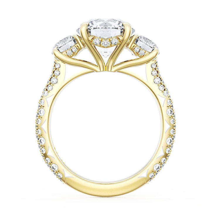 Round 3-Stone Engagement Ring