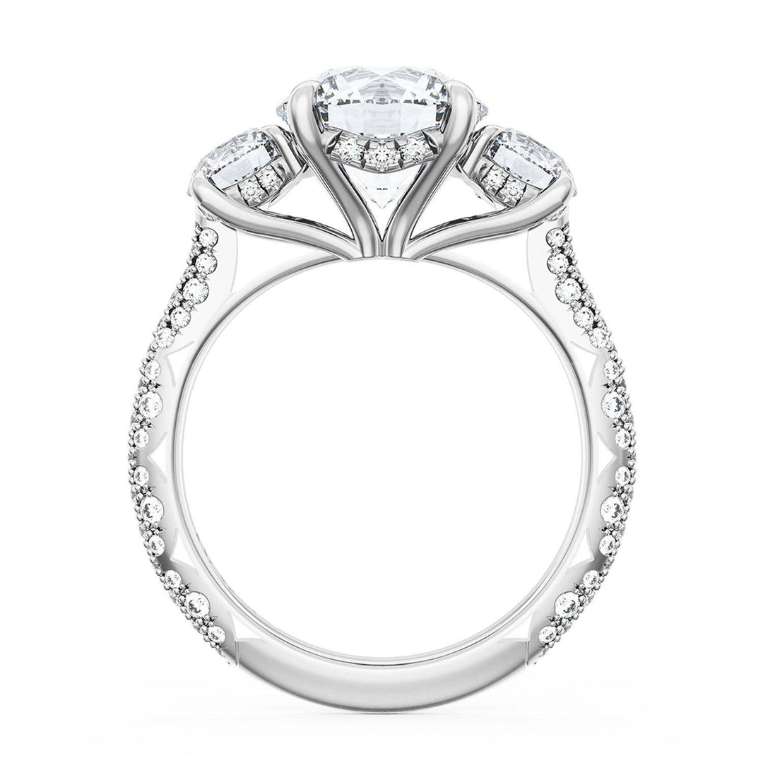 Round 3-Stone Engagement Ring