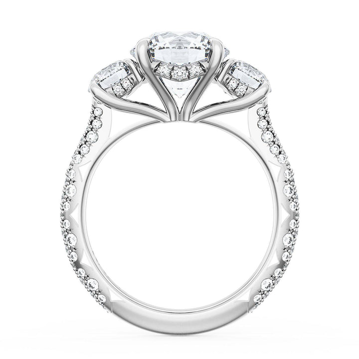 Round 3-Stone Engagement Ring