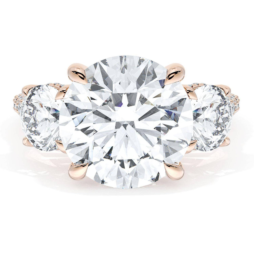 Round 3-Stone Engagement Ring