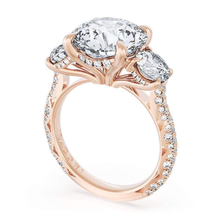 Round 3-Stone Engagement Ring