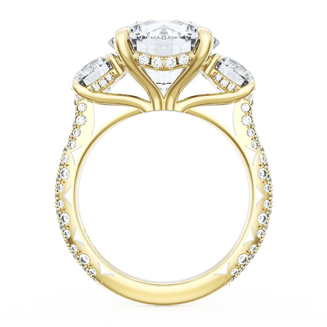 Round 3-Stone Engagement Ring