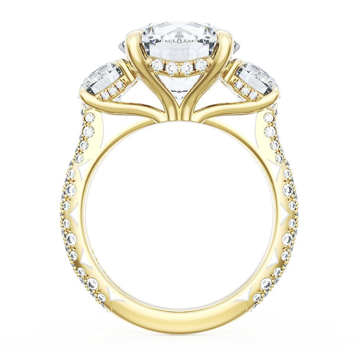 Round 3-Stone Engagement Ring
