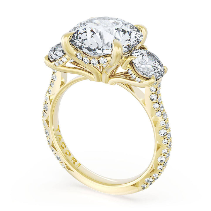 Round 3-Stone Engagement Ring
