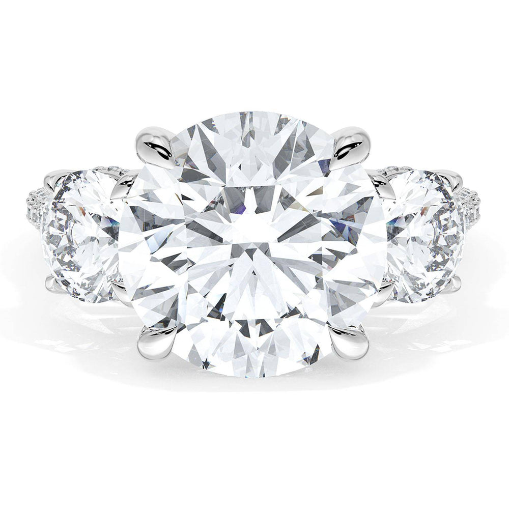 Round 3-Stone Engagement Ring