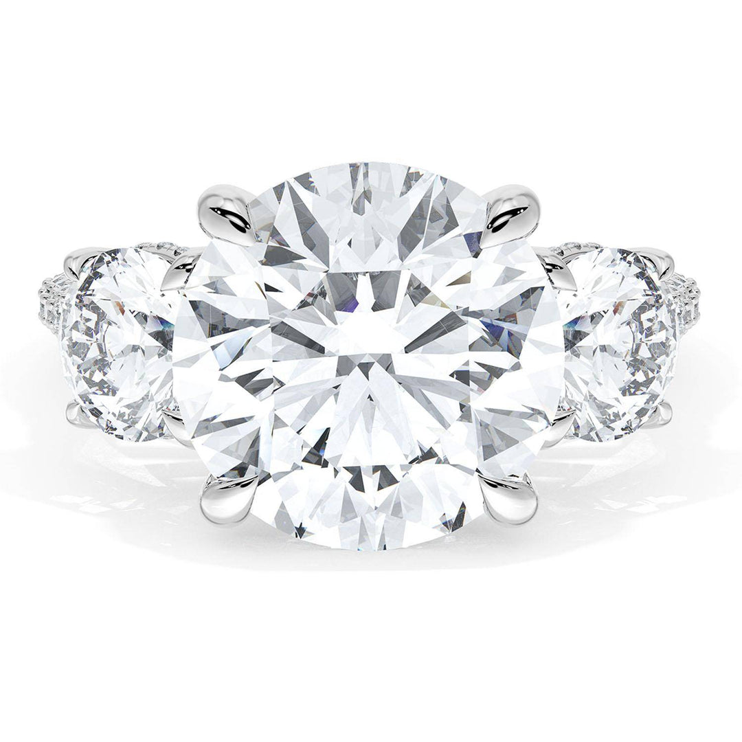 Round 3-Stone Engagement Ring