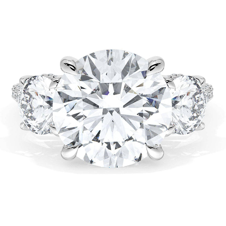 Round 3-Stone Engagement Ring