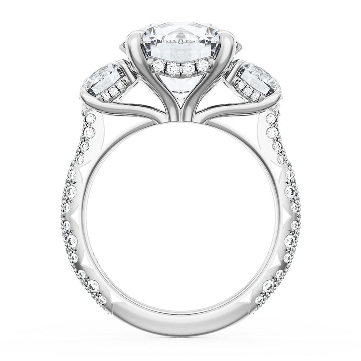 Round 3-Stone Engagement Ring