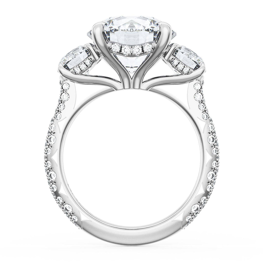 Round 3-Stone Engagement Ring