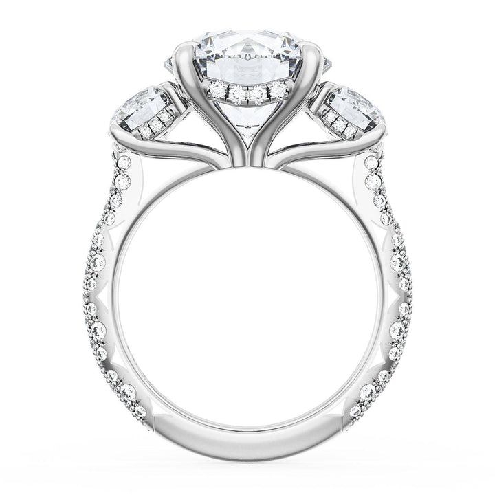 Round 3-Stone Engagement Ring