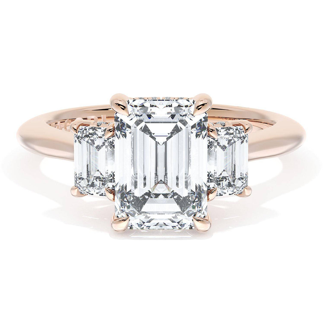 Emerald 3-Stone Engagement Ring
