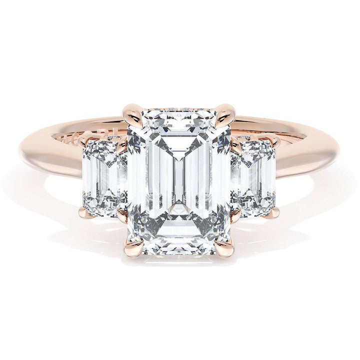 Emerald 3-Stone Engagement Ring
