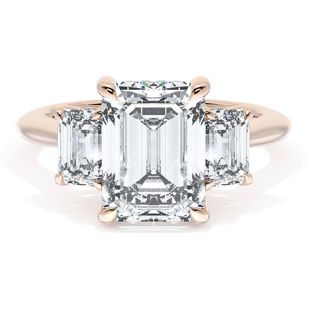 Emerald 3-Stone Engagement Ring