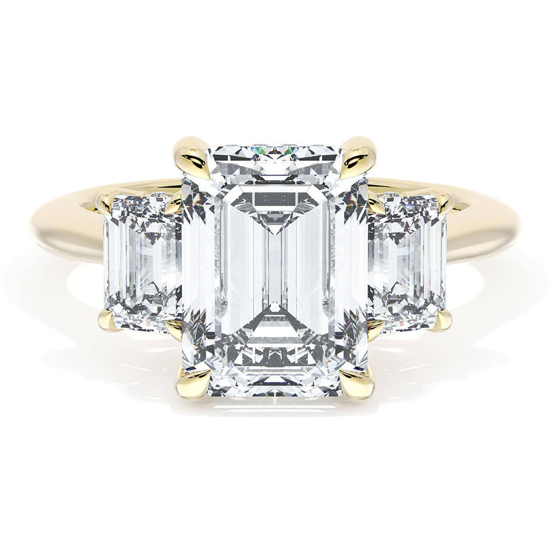 Emerald 3-Stone Engagement Ring