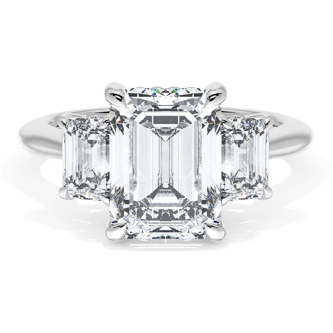 Emerald 3-Stone Engagement Ring